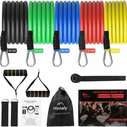 12Pieces Resistance Bands Set Pull Rope Home Gym Equipment Yoga Fitness Exercise