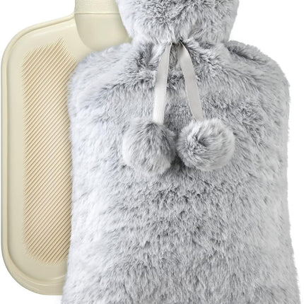 Vicloon 2L Hot Water Bottle with Soft Fluff Cover | Leak Proof Rubber Bag