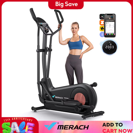 Long Stride Cross Trainer Self-Generating Elliptical Machine Home Ultra-Quiet Magnetic Resistance System 18.5Inch Stride