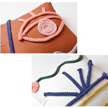 Hand-Woven Throw Pillow Pure Cotton Throw Pillow Case