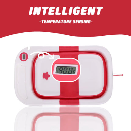 Baby Bathtub,Baby Bath Tub with Soft Cushion & Thermometer,Baby Bathtub Newborn to Toddler 0-36 Months,Portable Travel Baby Tub