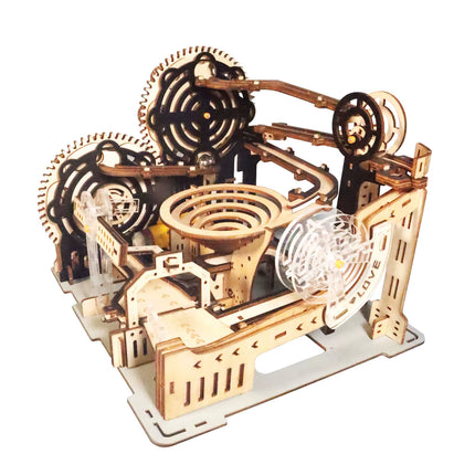 Electric 3D Wooden Puzzles Marble Run Model Kits Brain Teaser Puzzle DIY Handmade Christmas Gift(Without Battery)