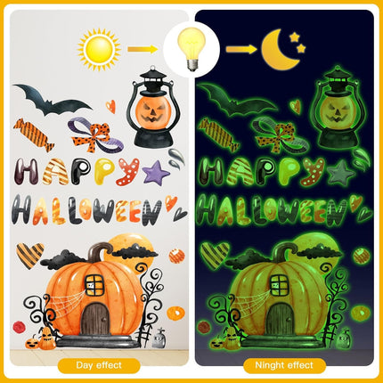 Toarti Glow in the Dark Halloween Wall Stickers,Pumpk