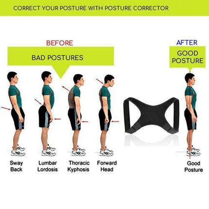 Posture Corrector Body Brace Bad Back Lumbar Shoulder Support Belt Women Men UK