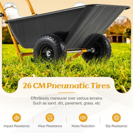 Heavy-Duty Garden Utility Cart with Pneumatic Tires