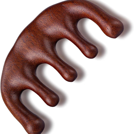 Wooden Massage Comb, Stimulator Gua Sha Natural Sandalwood Head Scalp No Static Wide Tooth Body Massage Tool for Men Women
