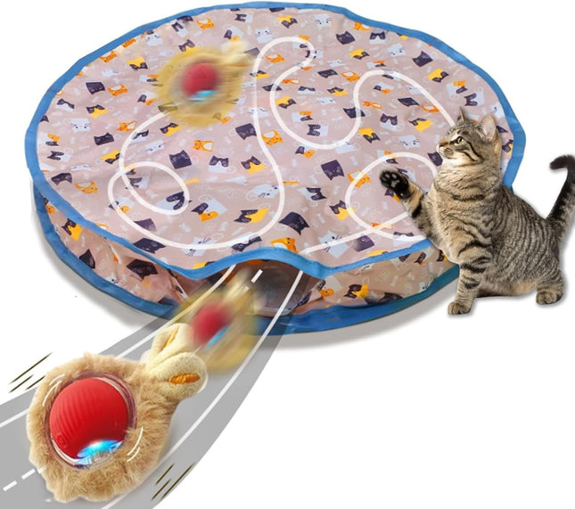 Smart Cat Toys Interactive Chirping Hide and Seek Cat Catching Game Ball