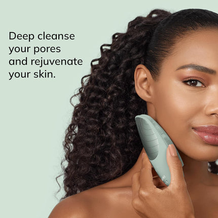 Smartappguided™ Sonic Thermo Facial Brush | 6 in 1 | Skin Cleansing | Cleansing Brush with Thermal Function | Facial Massager | Electric Facial Brush | Facial Cleansing Device