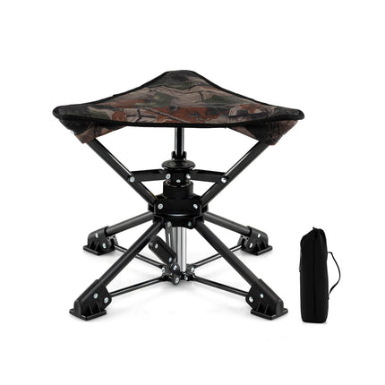 Folding Swivel Camping Hunting Stools with Anti-Sink Feet and Carry Bag
