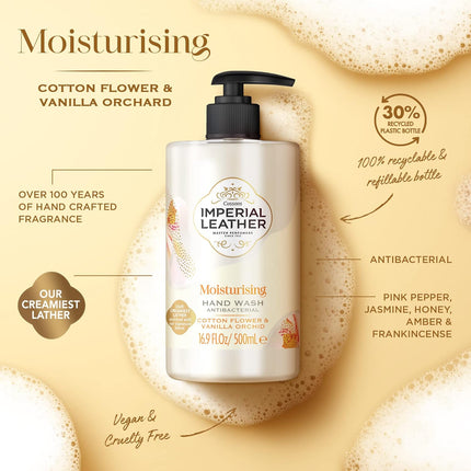 Imperial Leather Moisturising Hand Wash, Cotton Flower Vanilla Orchid 6 X 500Ml