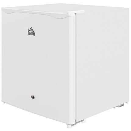 HOMCOM 46L Counter Top Fridge Mini Fridge with Lock Chiller Box Cream White