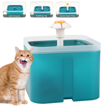 Cat Water Fountain 2L for Pet Dog LED Drinking Water Bowl Automatic Dispenser UK
