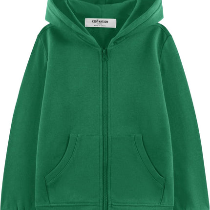 Kids Soft Brushed Fleece Zip-Up Hooded Sweatshirt Hoodie for Boys or Girls 4-12 Years