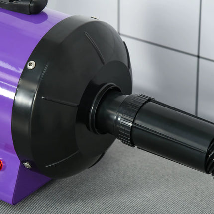 2800W Dog Hair Dryer Pet Grooming Blaster Blower Dryer 3 Nozzles, Purple