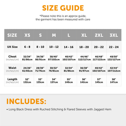 LADIES WITCH FANCY DRESS COSTUME FISHTAIL DRESS and HAT HALLOWEEN GOTHIC OUTFIT