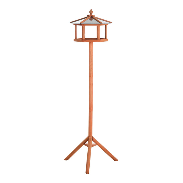 Bird Table Wooden Feeding Station with Stand for Garden Wooden 153Cm
