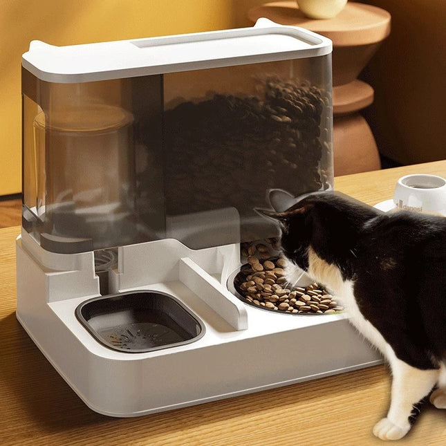2 In1 Feeder Food Water Dispenser Bowl Automatic Dog Cat Bottle Pet Self Feeding