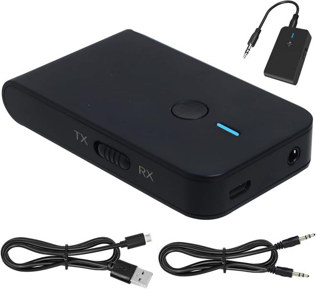 Bluetooth 5.3 Receiver for Speaker,Wireless Audio Adapter with 3.5Mm Jack,Dual Connection for 2 Devices,20 Hours Playtime,Easy Control for Home and Car Stereo,Bluetooth Aux Adapter for Music Streaming