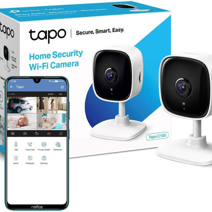 Tapo C100 1080P Indoor Camera, Wi-Fi Baby Monitor, Motion Detection, 2-Way Talk,