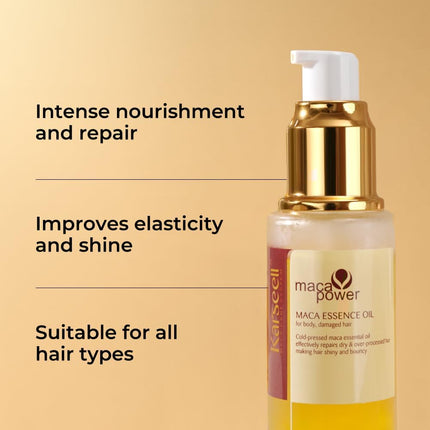 Collagen Maca Essence Repair Set, Collagen Hair Mask 500Ml & Maca Essence Hair Oil 50Ml, Argan Oil Hair Treatment for Dry Damaged Hair All Hair Types
