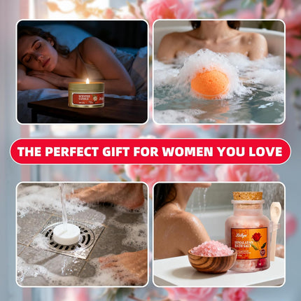 7 Pcs Bath Sets for Women Halloween Gifts for Her Travel Essentials Set with Bath Bombs, Scented Candle, Shower Steamers, Bath Salt Self Skincare Set for Relaxing Mother'S Day Birthday Gifts