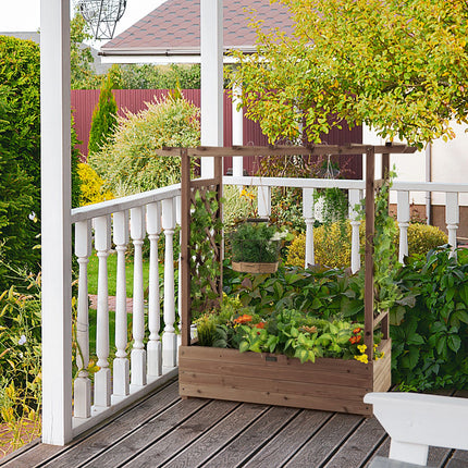 Raised Garden Bed with Arch Trellis