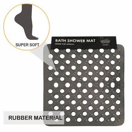 Anti Mould Shower Mat 43X43Cm Strong Suction Non-Slip Safety Bath Mat Square