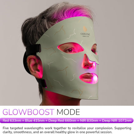 Adara Skin Lite –FDA LED Face Mask with Red Light Therapy, 1072Nm Deep Near-Infrared, Anti-Aging & Firming, Reduces Fine Lines, Wrinkles & Redness. Portable & Rechargeable. Opal Green