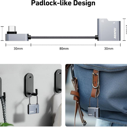 Usb C to Audio Jack Adapter with 60W Fast Charging, Usb-C to 3.5Mm Female with 8