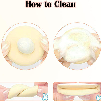 Powder Puff Round, 9 Pieces Makeup Puffs Powder Pads Air Cushion Sponge Foundation with Strap, Washable Powder Puffs with Large Face for Loose Powder, Cosmetic Soft Sponge Powder Puffs