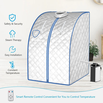 3L Portable Steam Sauna with 9-Level Temperature and Folding Chair