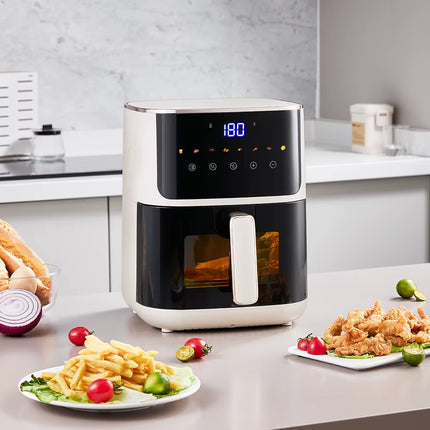 4.7L Air Fryer with Smart Touch Display 60 Minutes Timer & 80°C-200°C Adjustable Temperature& 8 Preset Cooking Modes