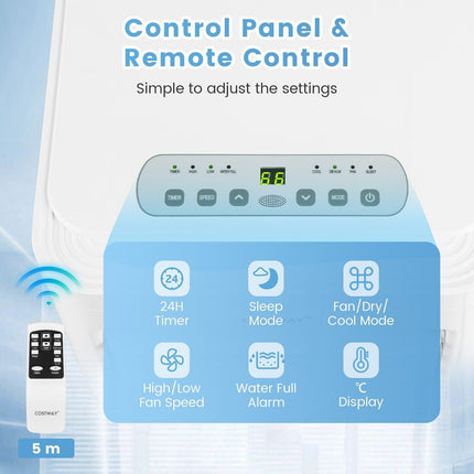 9000 BTU 4-In-1 Portable Air Conditioner with Sleep Mode