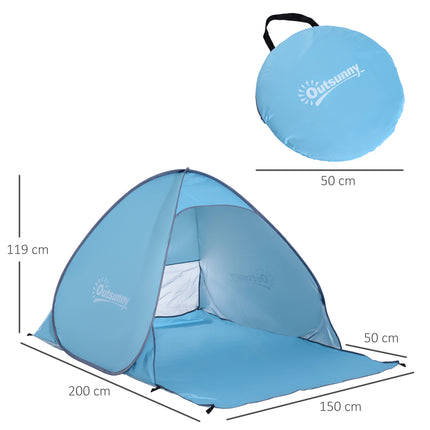Beach Tent Instant Camping Portable Pop up Automatic Carry Case Blue Hiking