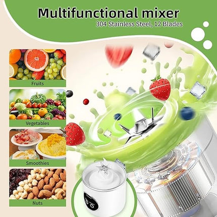 700Ml Portable Blender - USB Rechargeable, 12 Blades, Travel Smoothie Maker