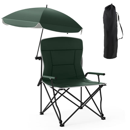 Camping Chair with Adjustable Umbrella and Portable Carrying Bag