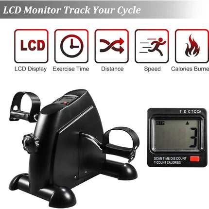 Mini Exercise Bike Pedal Exerciser Arm Leg Cycle Machine Adjustable Resistance