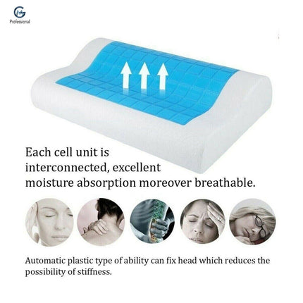 Memory Foam Gel Pillow Neck Back Head Support Orthopaedic Cervical Cushion
