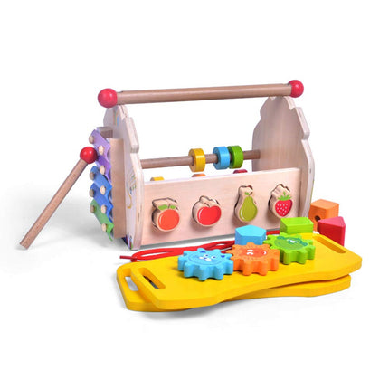 Wooden Musical House Shape Sorter Activity Box Toy Interactive Educational Play