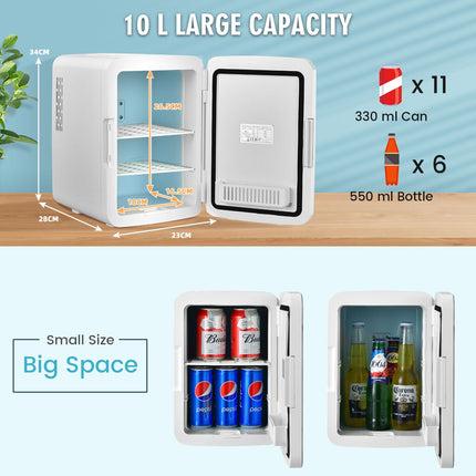 10 L Portable AC/DC Beauty Fridge with LED Mirror