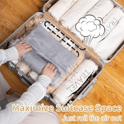 Small Vacuum Bags for Clothes Travel Vacuum Storage Bags 10Pack (40 X 60CM) Reusable Vacuum Storage Bags for Clothes Saves 80% of Storage Space Saver Bags for Clothes, Bedding, Moving