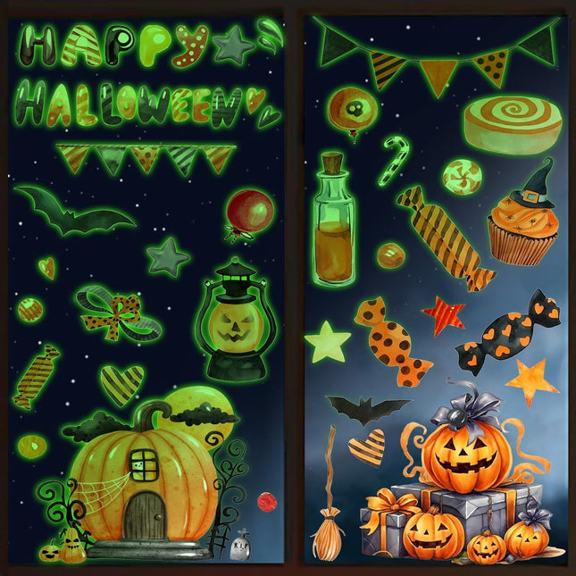 Toarti Glow in the Dark Halloween Wall Stickers,Pumpk