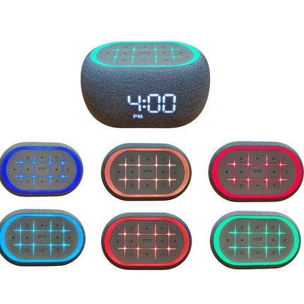 Music Clock Bar Bedside Alarm Clock 7 Night Light Bluetooth Speaker White Noise