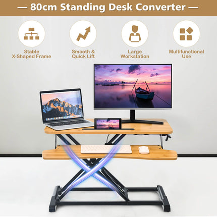 Height-Adjustable Ergonomic Sit-Stand Desk with Metal Frame and Clamping Plates