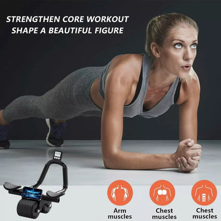 Abdominal Wheel Automatic Rebound Elbow Support Anti-Slip Fitness AB Roller