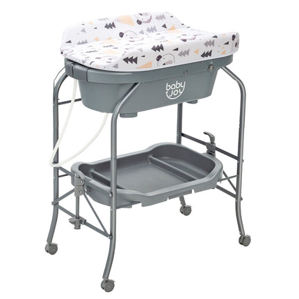 2-In-1 Baby Change Table with Bathtub and Folding Changing Station