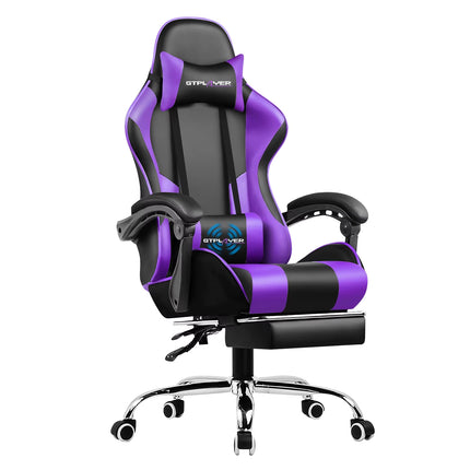 Gaming Chair, Computer Chair with Footrest and Lumbar Support, Height Adjustable Gaming Chair