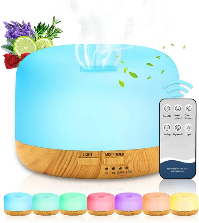 Aroma Diffuser for Essential Oils, 450 Ml Ultrasonic Aromatherapy Diffuser Essential Oils Defuser Aroma Fragrance Oil Diffusers with 7 Colours Diffuser Wedding Woman