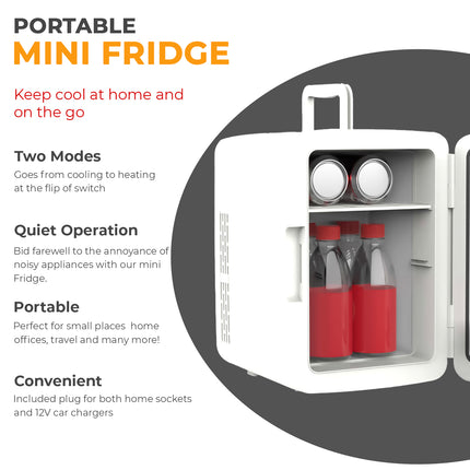 10L Mini Fridge Table Top Electric Cooler Portable Bedroom Ice Box Office Car UK