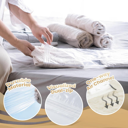 Small Vacuum Bags for Clothes Travel Vacuum Storage Bags 10Pack (40 X 60CM) Reusable Vacuum Storage Bags for Clothes Saves 80% of Storage Space Saver Bags for Clothes, Bedding, Moving